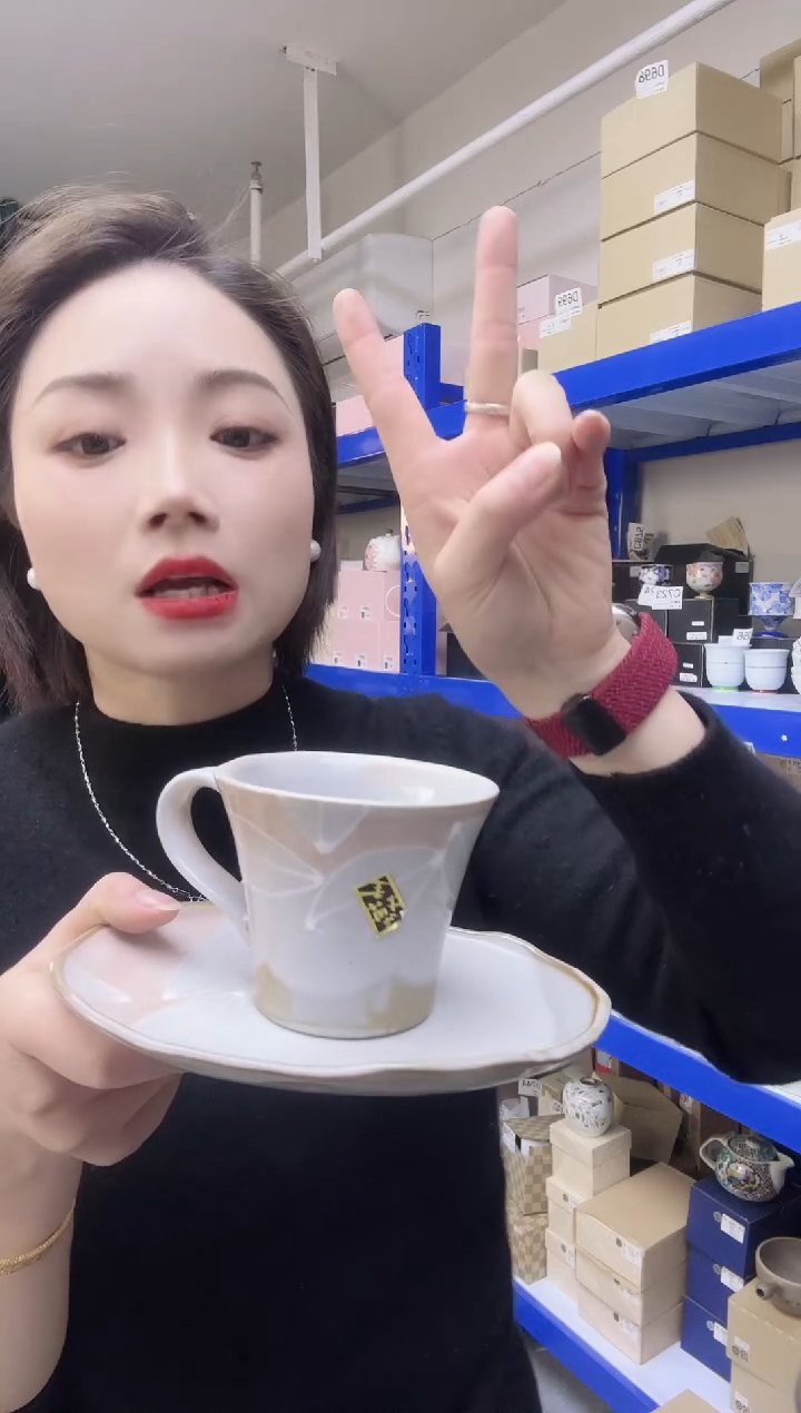 瓷片全新高端瓷器 一杯一碟D361