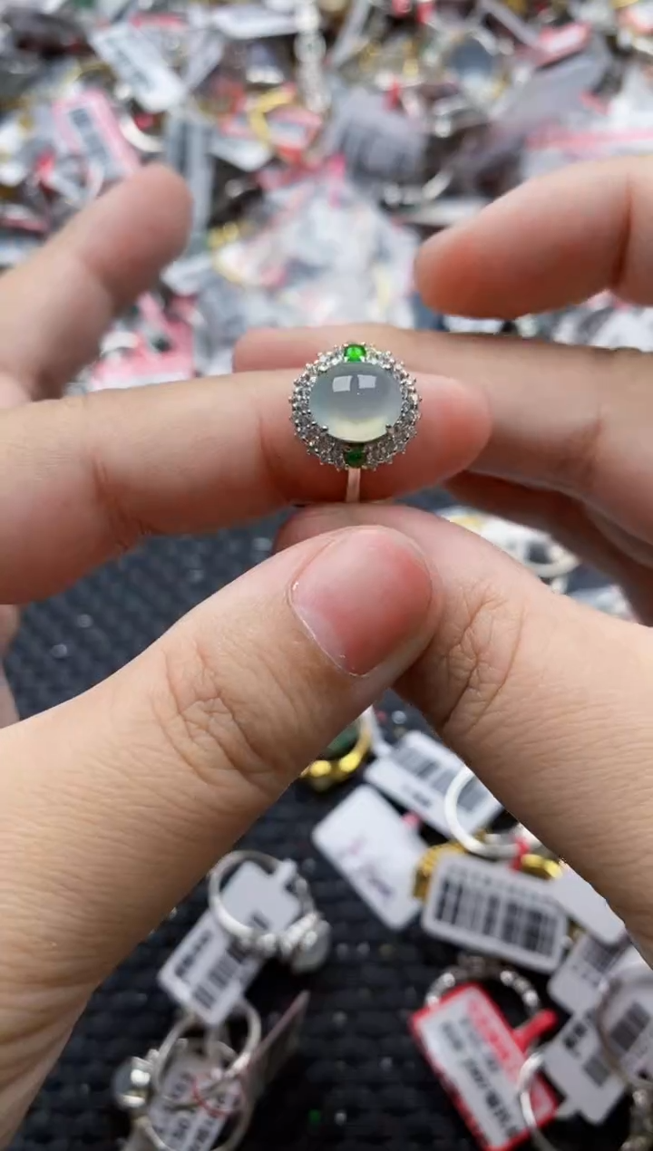 翡翠银S925镶嵌戒指222222---8