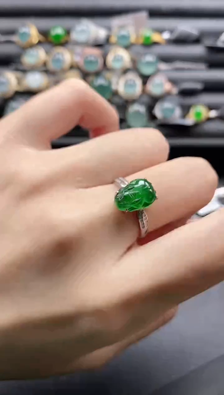 【闪购商品】翡翠戒指银S925镶嵌1111