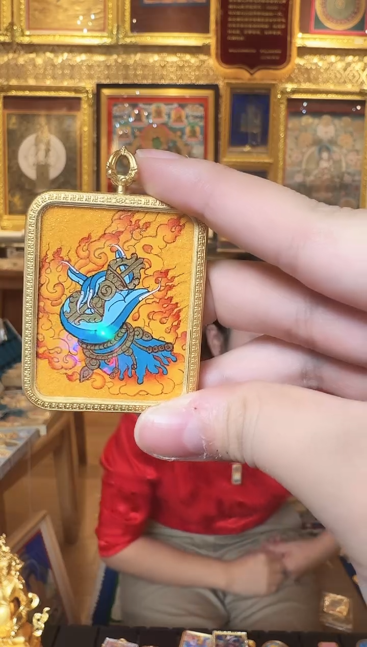 吊坠金刚手 热贡纯手绘唐卡