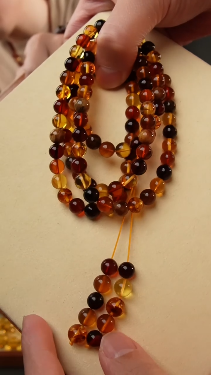 【闪购商品】琥珀颈饰未镶嵌8+108素珠多宝
