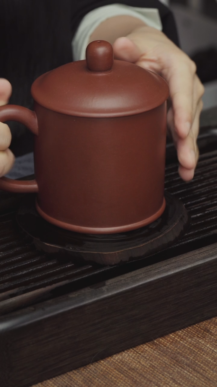 【闪购商品】紫砂茶壶底槽青-盖杯