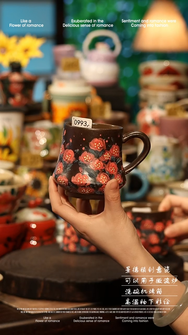 陶瓷景德镇高温釉下彩手工手绘款式@A0993@