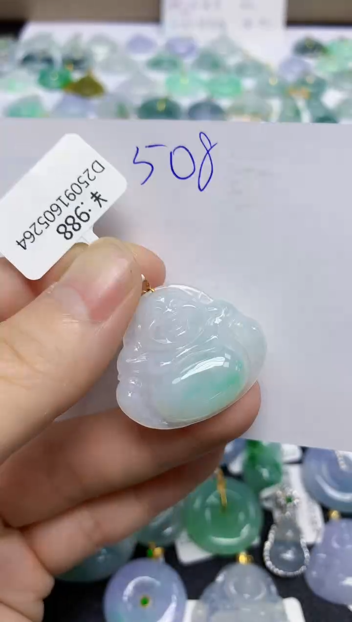 颈饰未镶嵌翡翠天然缅甸翡翠A货翡翠百元以上9元证书费自理