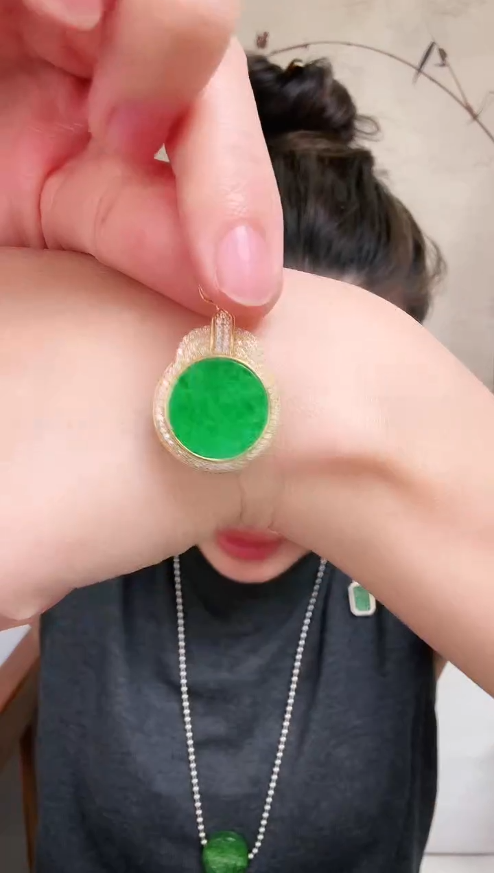 【闪购商品】翡翠颈饰银S925镶嵌吊坠