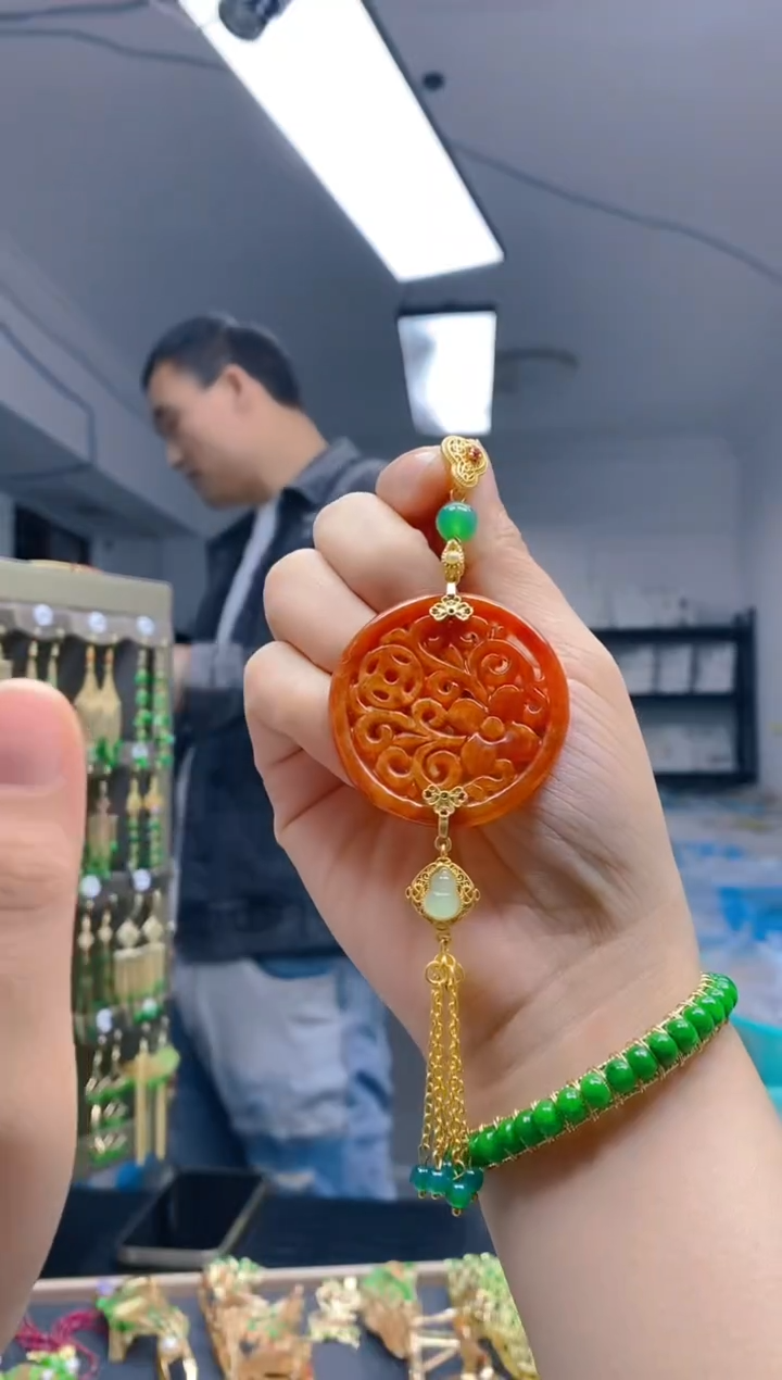 【闪购商品】翡翠耳饰合金0317翡翠压襟