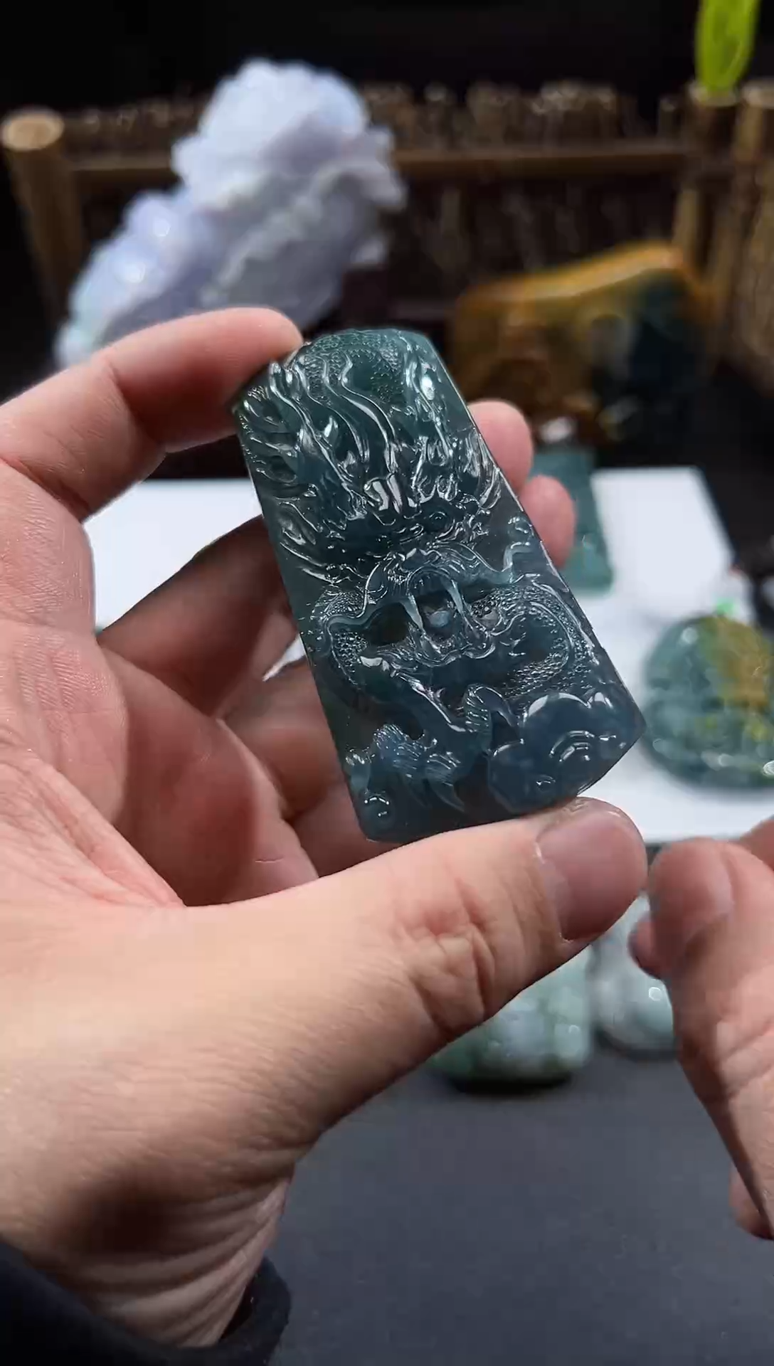 【闪购商品】翡翠颈饰未镶嵌天然A货翡翠（多样性发）龙牌