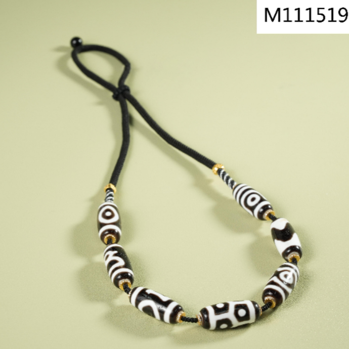 【老掌柜】黑白多宝玛瑙项链 M111519