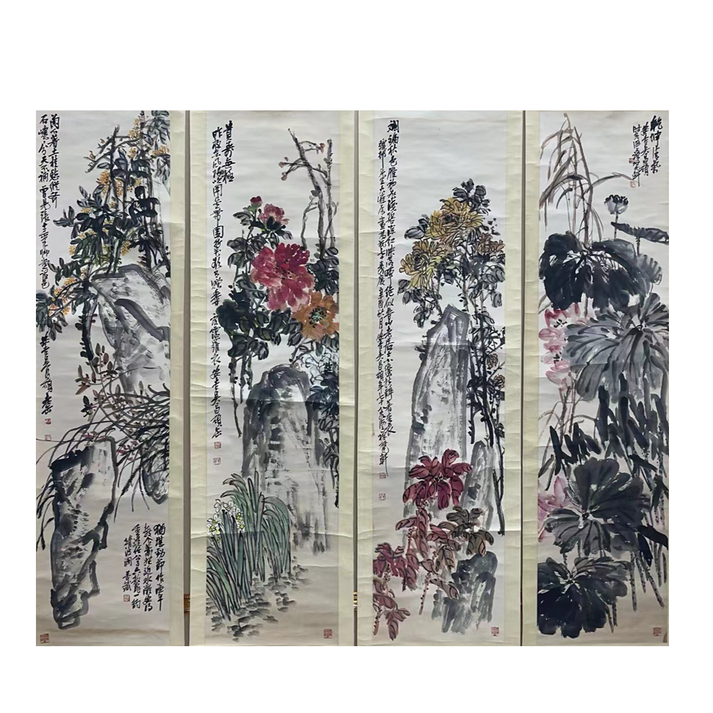 《四条屏》Y6-102    47X180cm