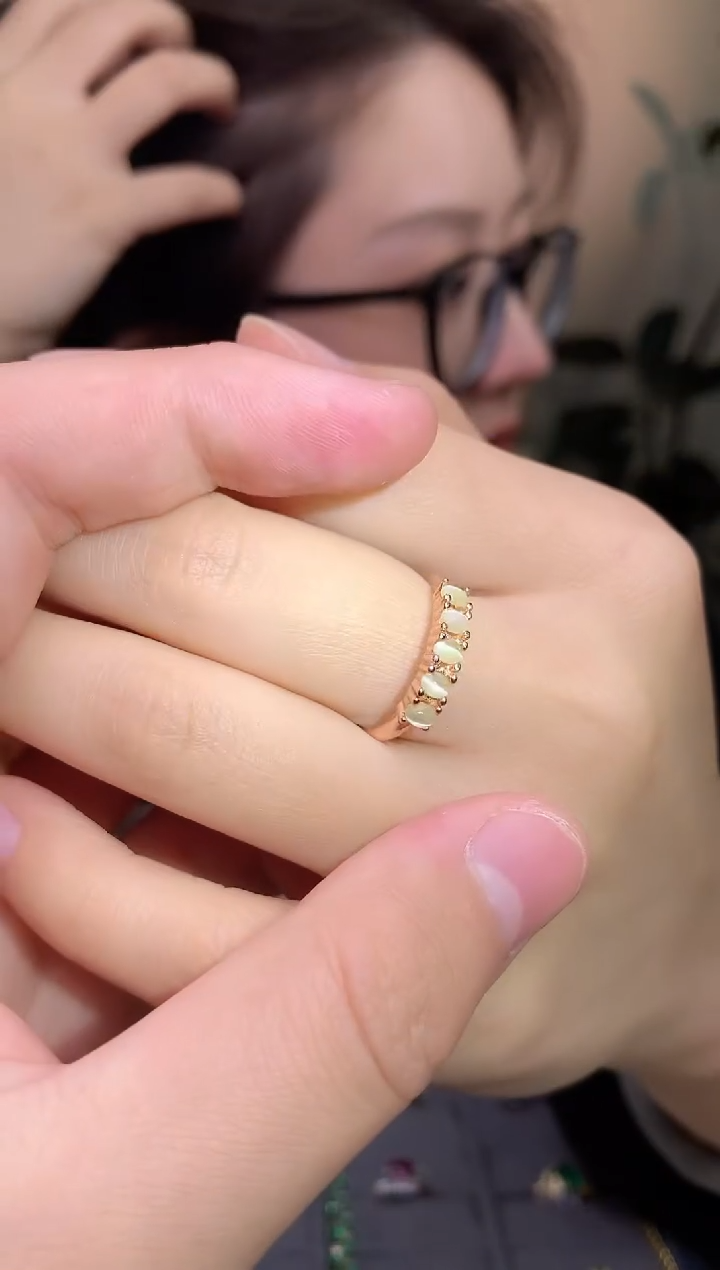 【闪购商品】猫眼戒指银S925镶嵌戒指