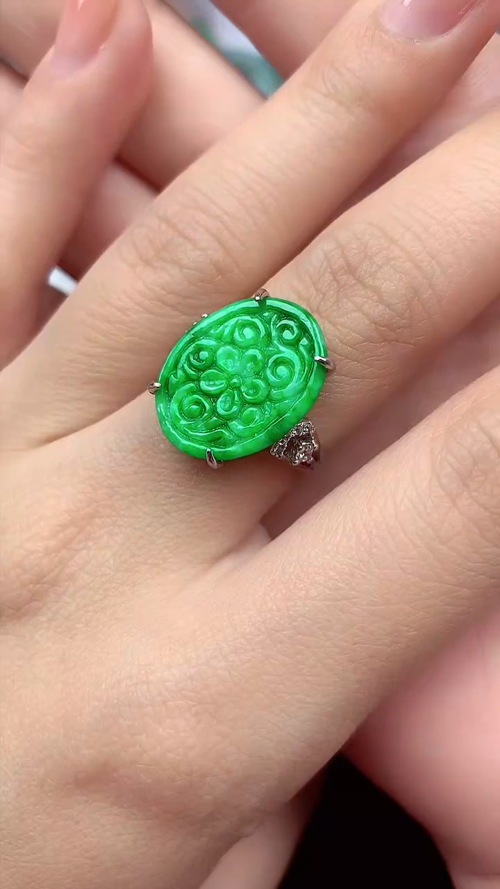 【闪购商品】翡翠戒指银S925镶嵌戒指