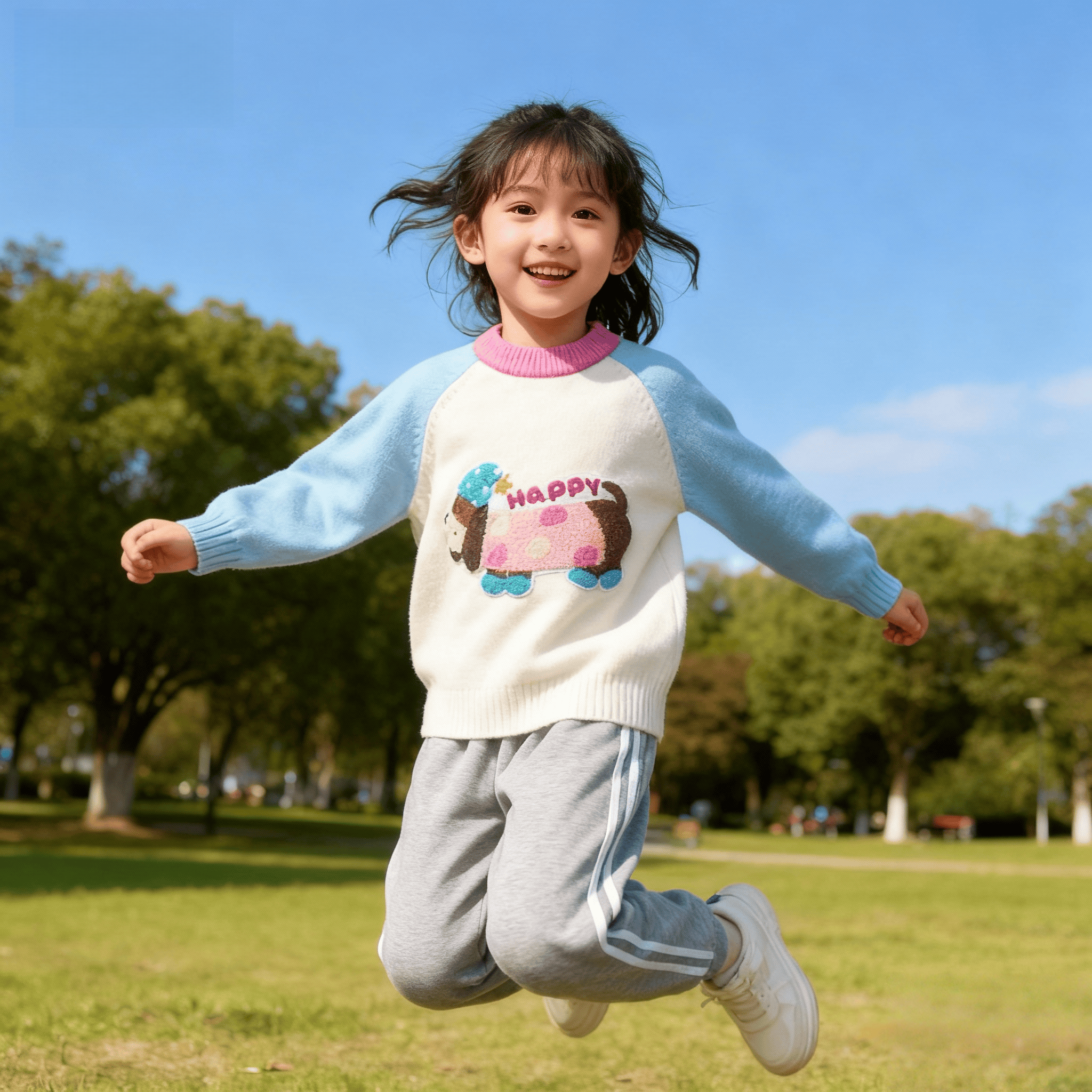 女童秋冬2025新款儿童可爱甜美厚针织毛衣女孩中大童冬装高级撞色