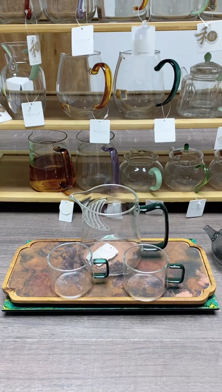 【闪购商品】购买新月茶器墨绿色+对杯墨绿色