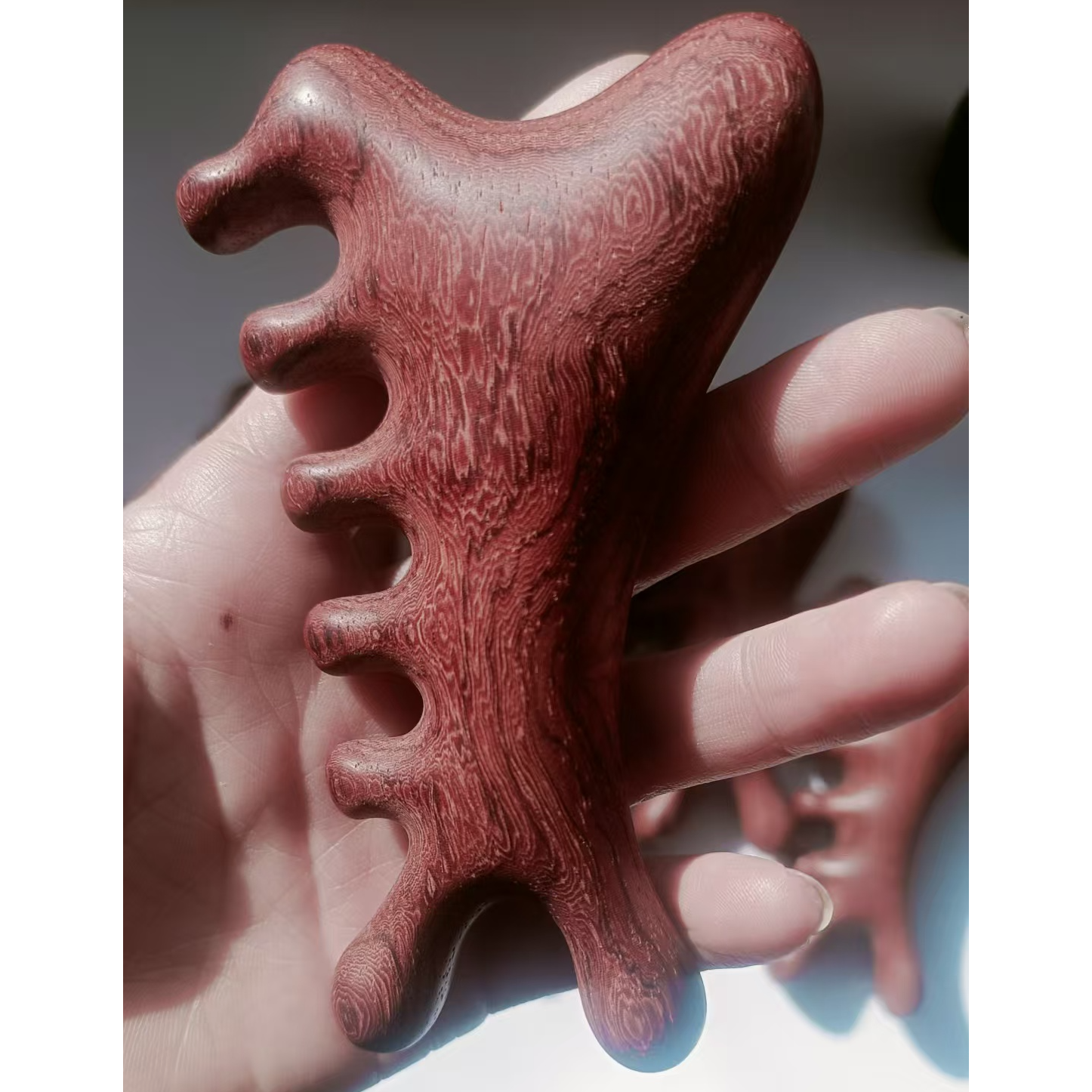 伯利兹 酸枝 大叶黄花梨四合一小怪兽经络按摩梳