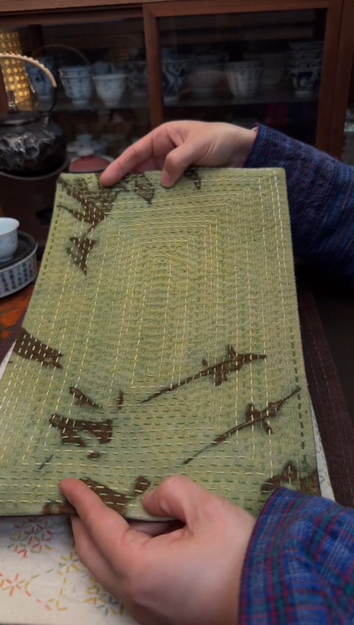 【闪购商品】织绣 Cici手作老布植物染柿染杯垫-019