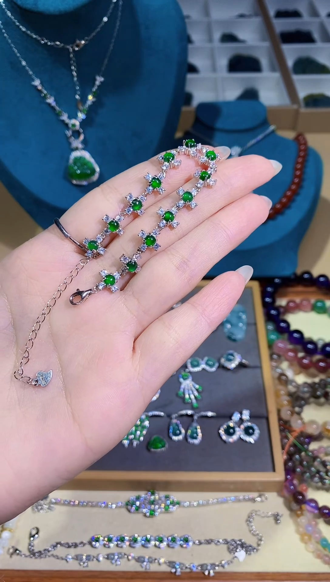 【闪购商品】翡翠手链银S925镶嵌多样性发其一【39】