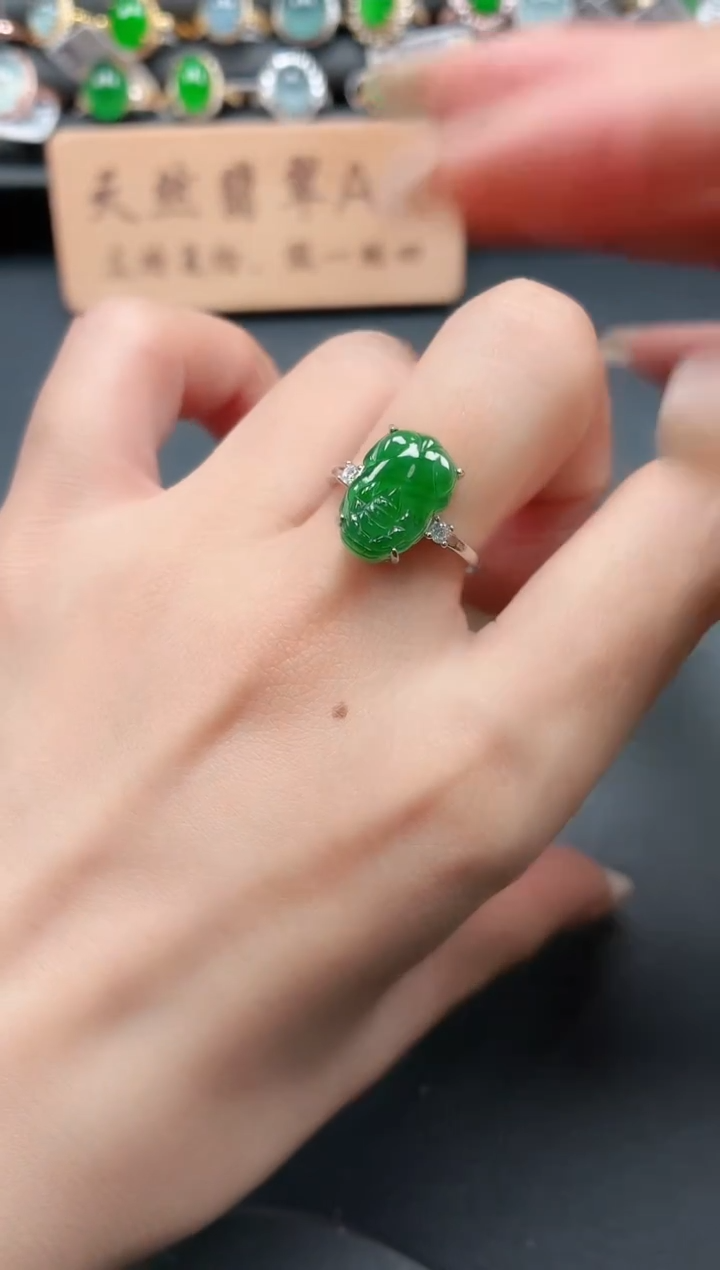银S925镶嵌戒指翡翠1111111111