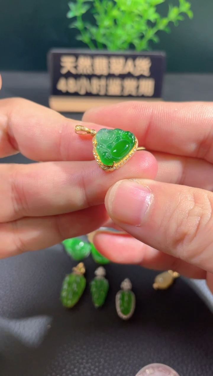 【闪购商品】翡翠颈饰18K金镶嵌翡翠
