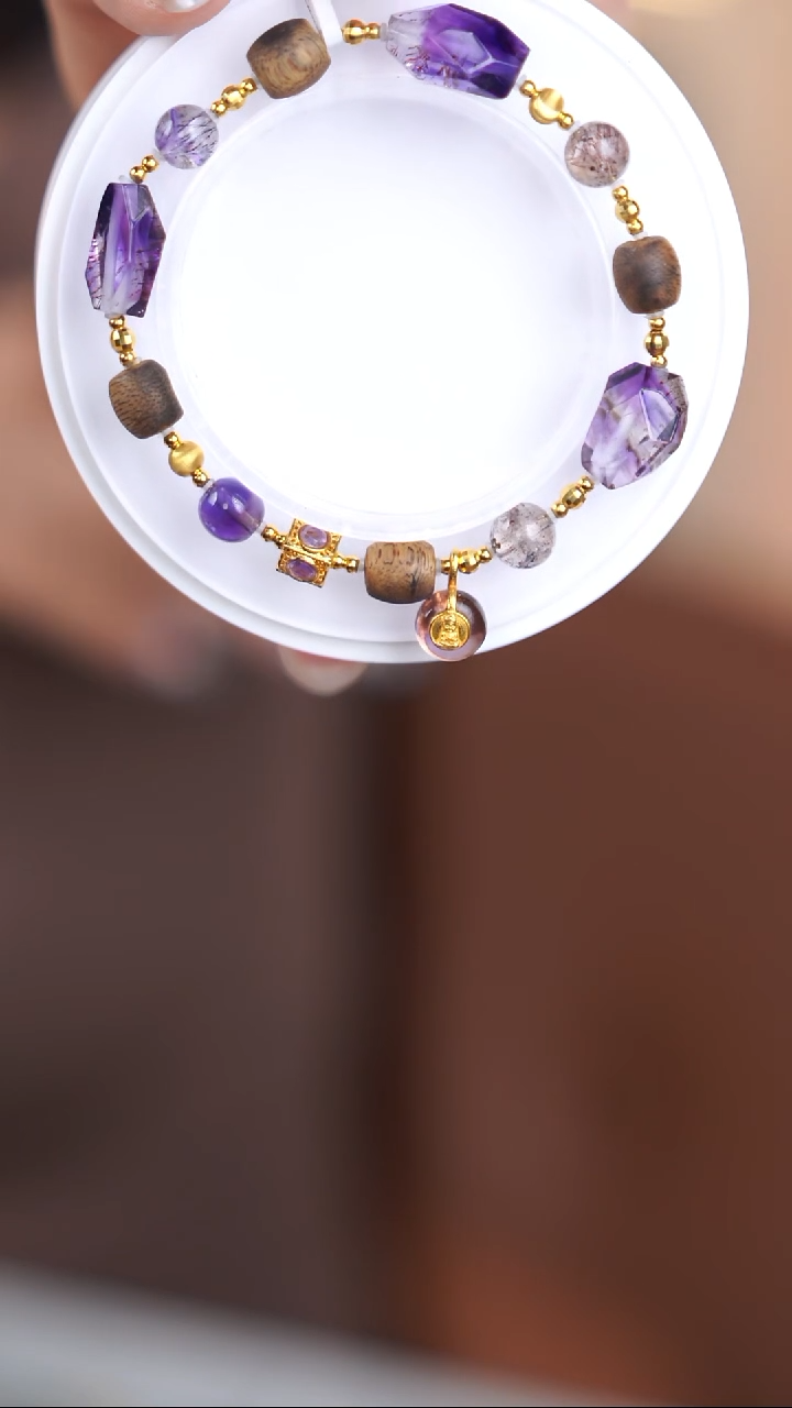 18K金镶嵌手链水晶@