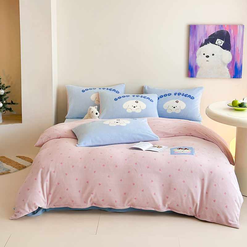 森逸2025新款A类ins数码印花卡通织标混搭大版加厚牛奶绒系列