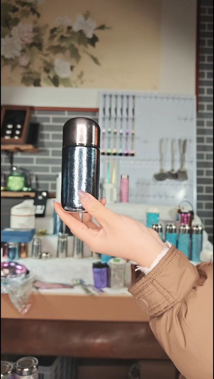 钛合金纯钛保温胶囊杯蓝色