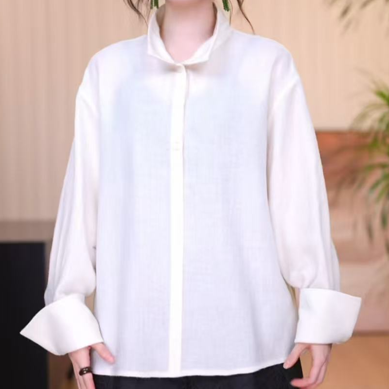 【怀柔】新中式打底百搭复古显瘦秋冬时尚纯色休闲汉服打底上衣