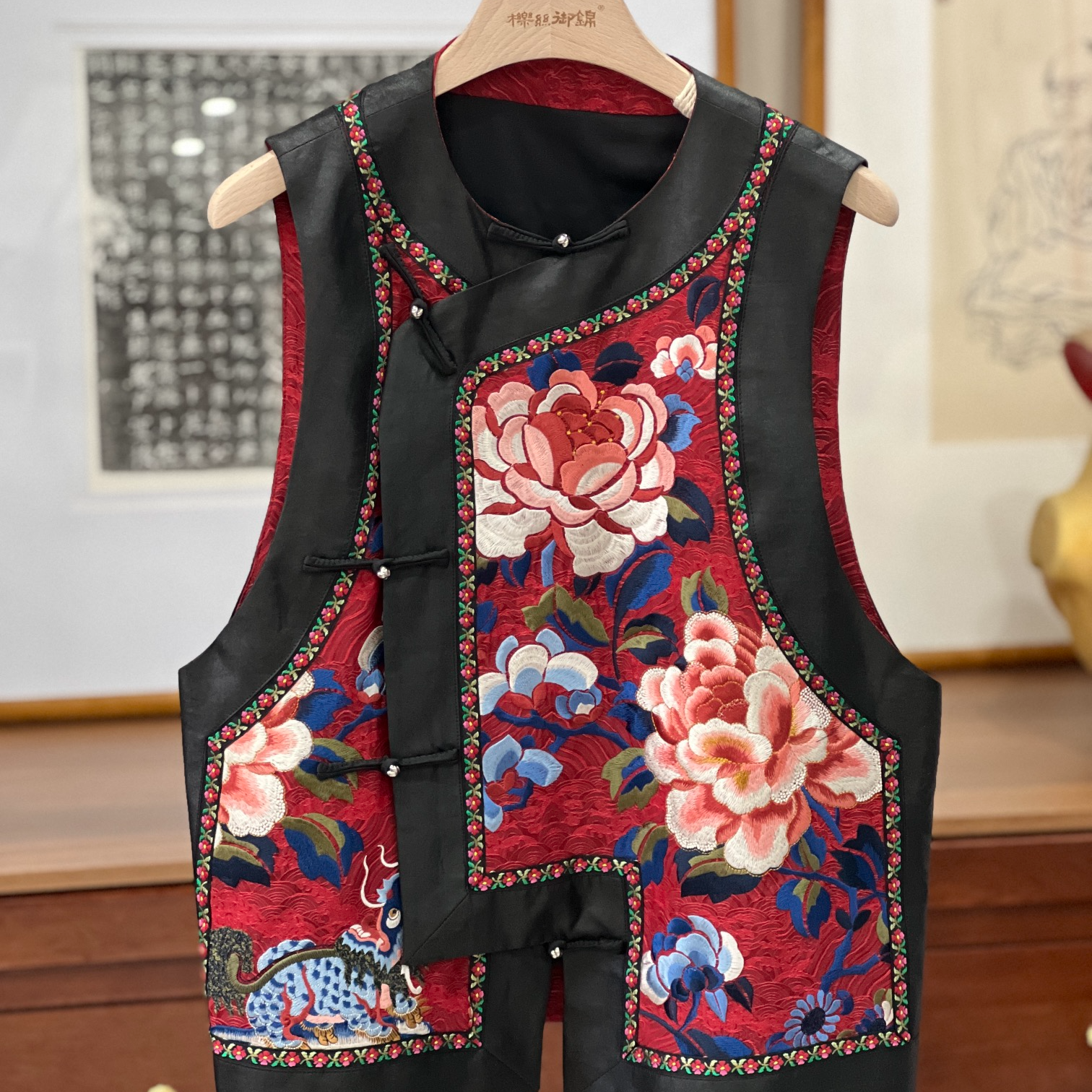 【展品】桑蚕丝马甲中式中国风绣花复古 H490235V