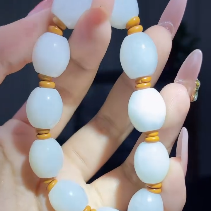 和田玉白玉转运珠手串（拍一发一，多样性发货！）