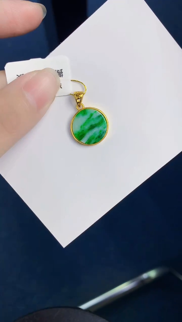翡翠银S925镶嵌颈饰天然翡翠缅甸A货