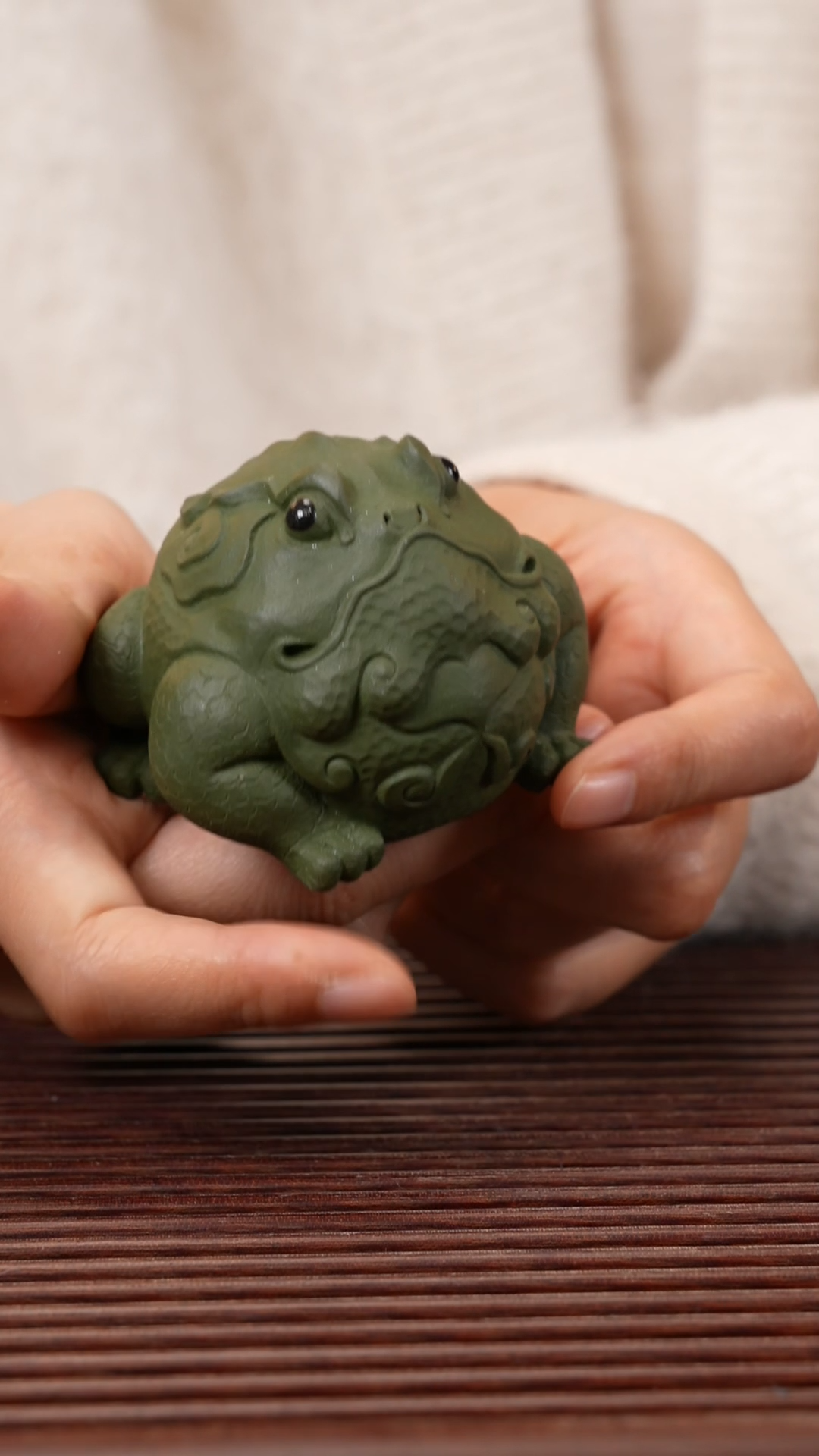 【闪购商品】紫砂茶宠绿泥富贵蛙