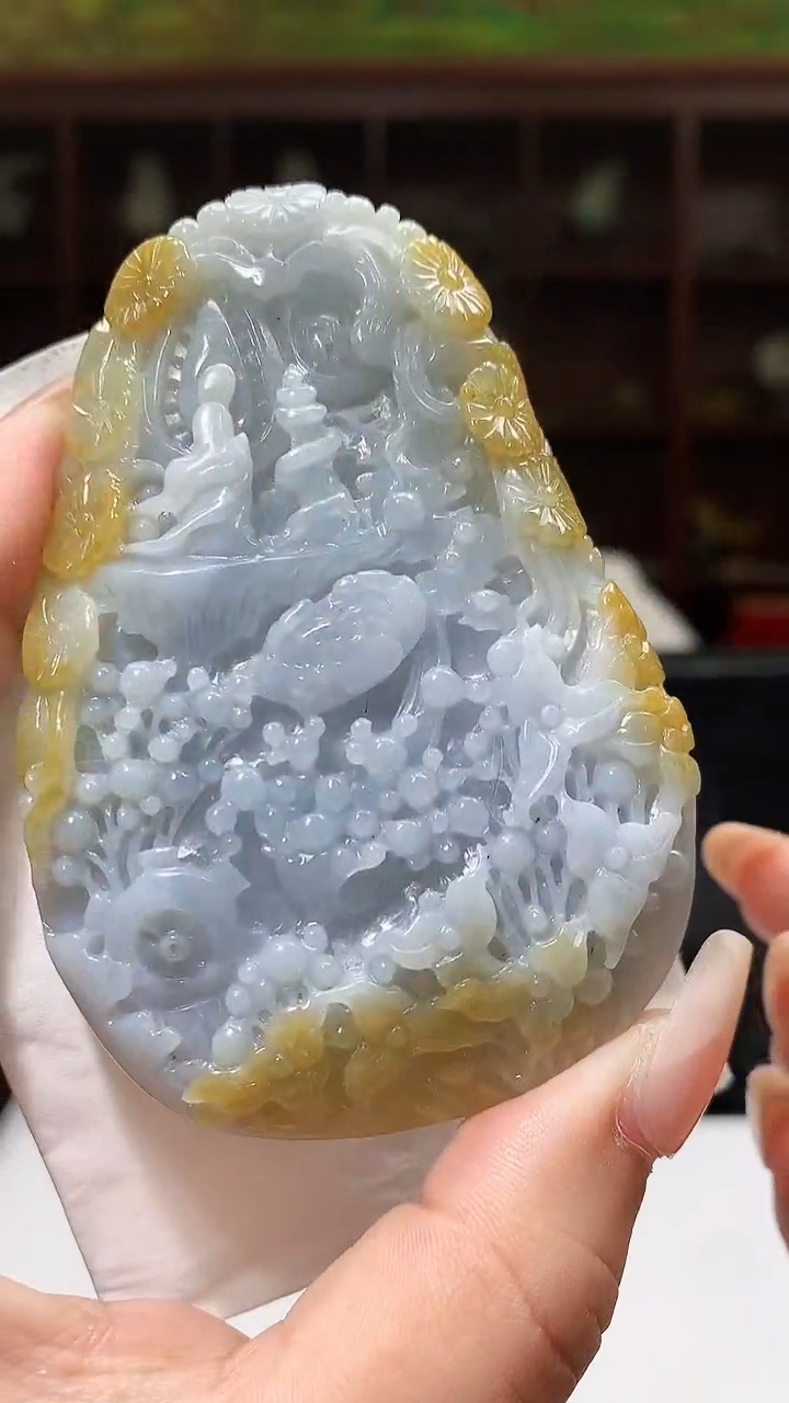 【闪购商品】定制翡翠未镶嵌1049xx-毛货挂件50