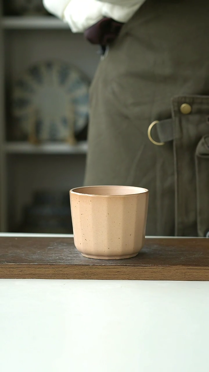 【闪购商品】陶瓷沙釉手握杯粉色200毫升@4-2@