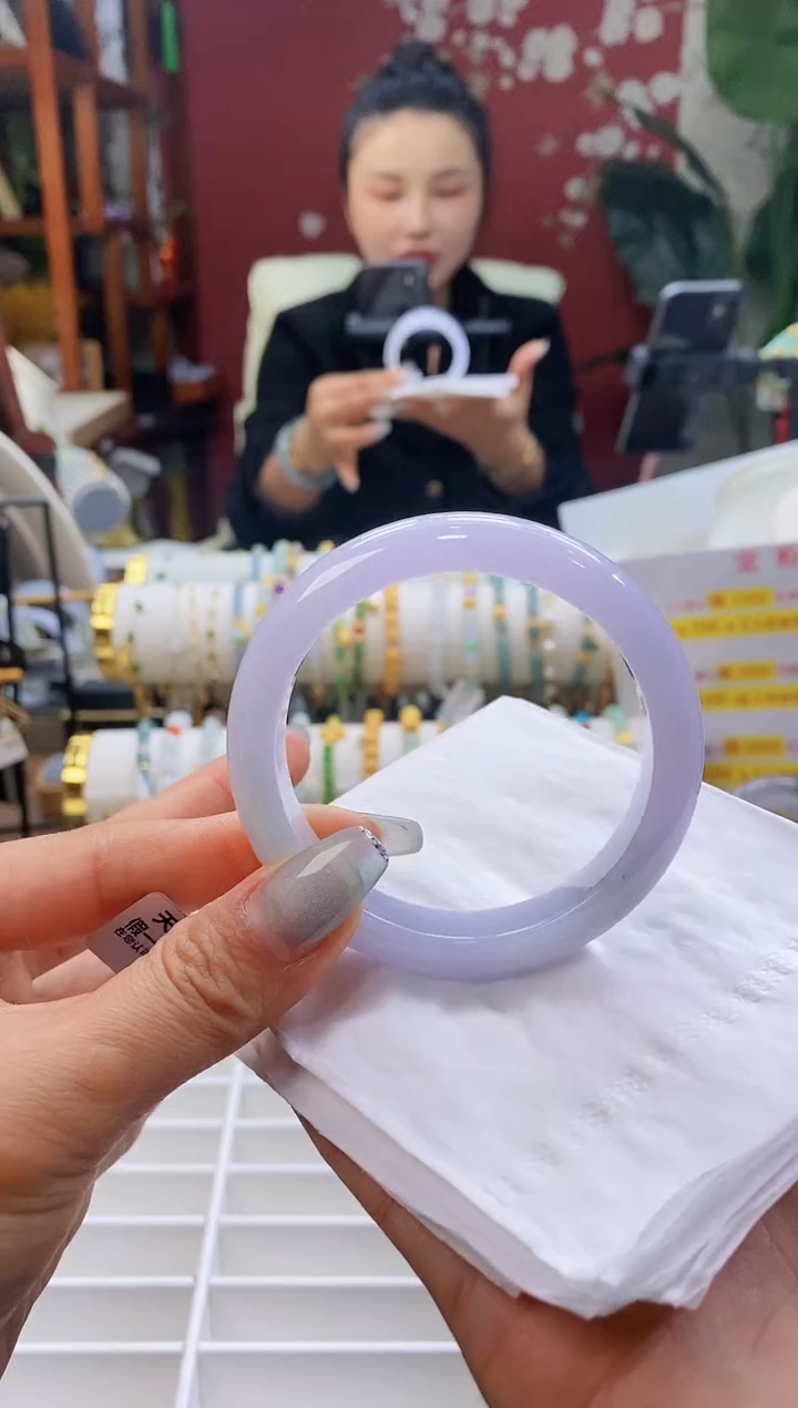 【闪购商品】翡翠手镯未镶嵌122冰紫54-56/12.0*8.2