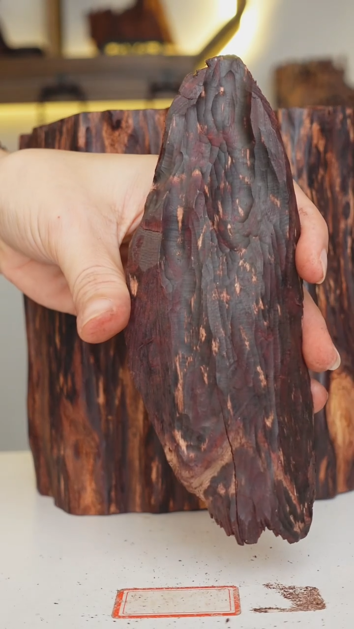 木本降真香海南红降原料随形手把件60g