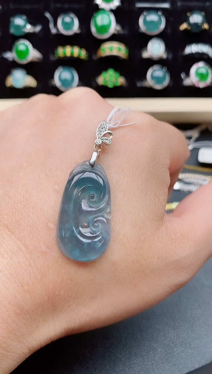 【闪购商品】翡翠吊坠(不含链)银S925镶嵌508050
