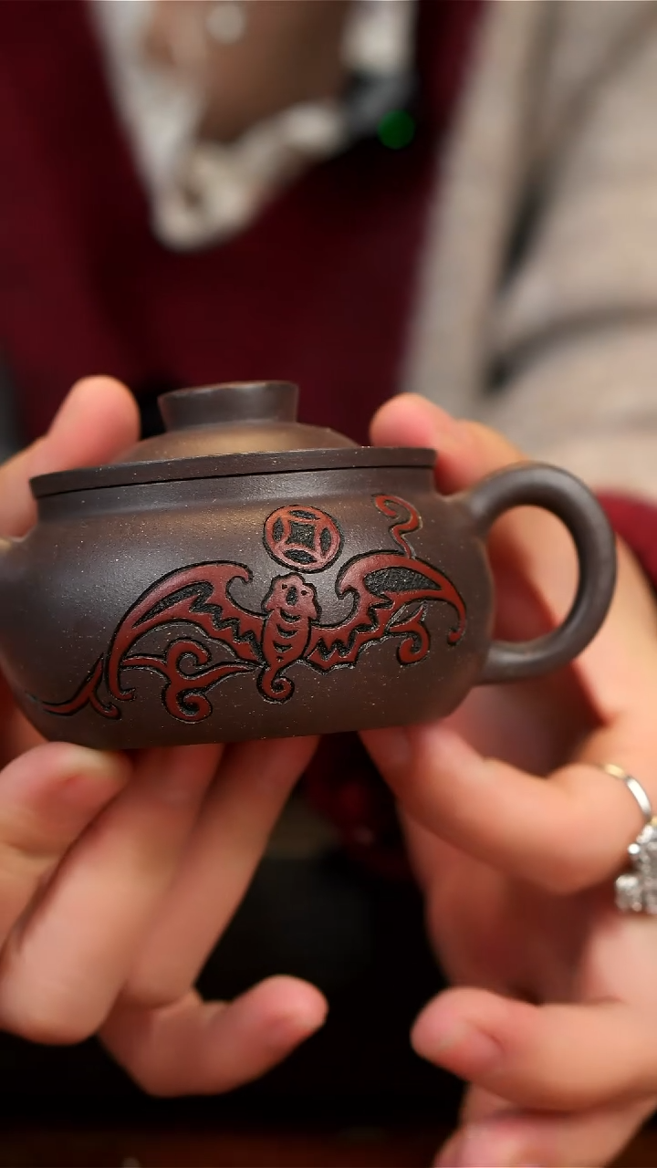 【闪购商品】紫砂茶壶天青泥福在眼前