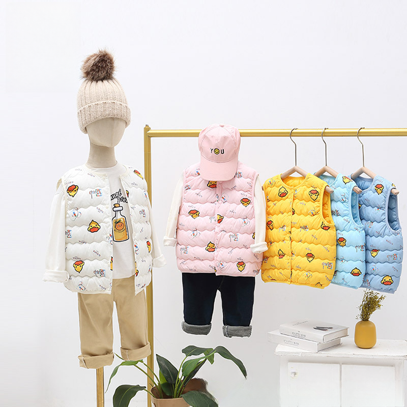 男女宝宝小马甲坎肩小孩内外穿卡通波浪保暖背心