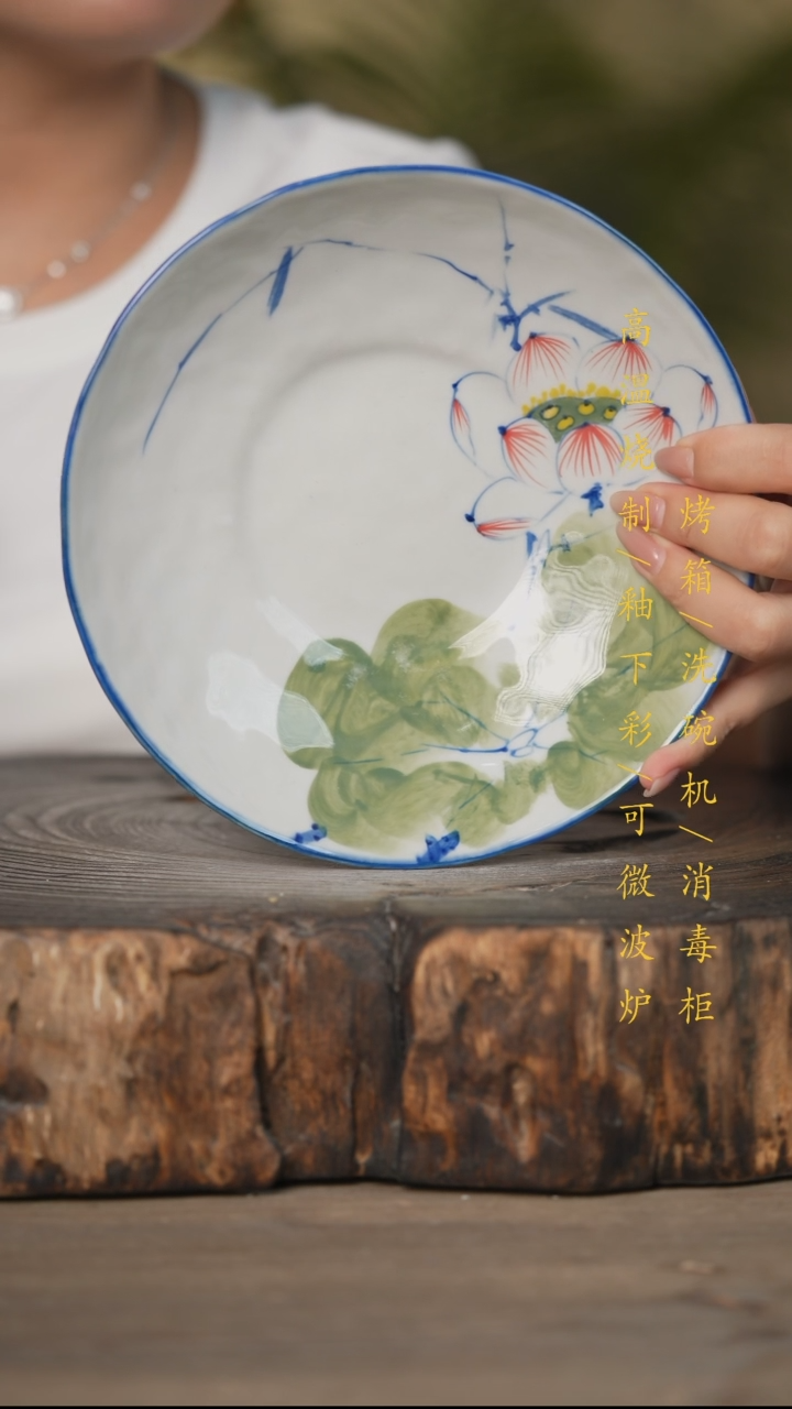 瓷片景德镇高温釉下彩可微波烤箱洗碗机