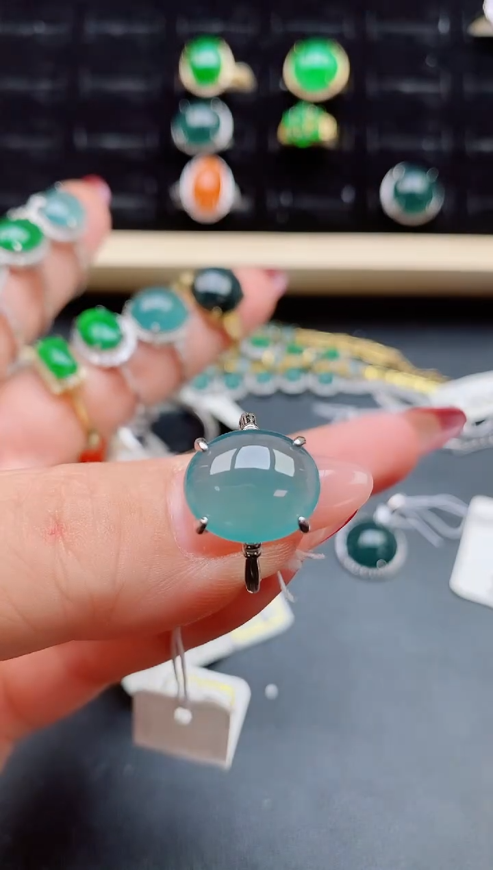 【闪购商品】翡翠戒指银S925镶嵌508505
