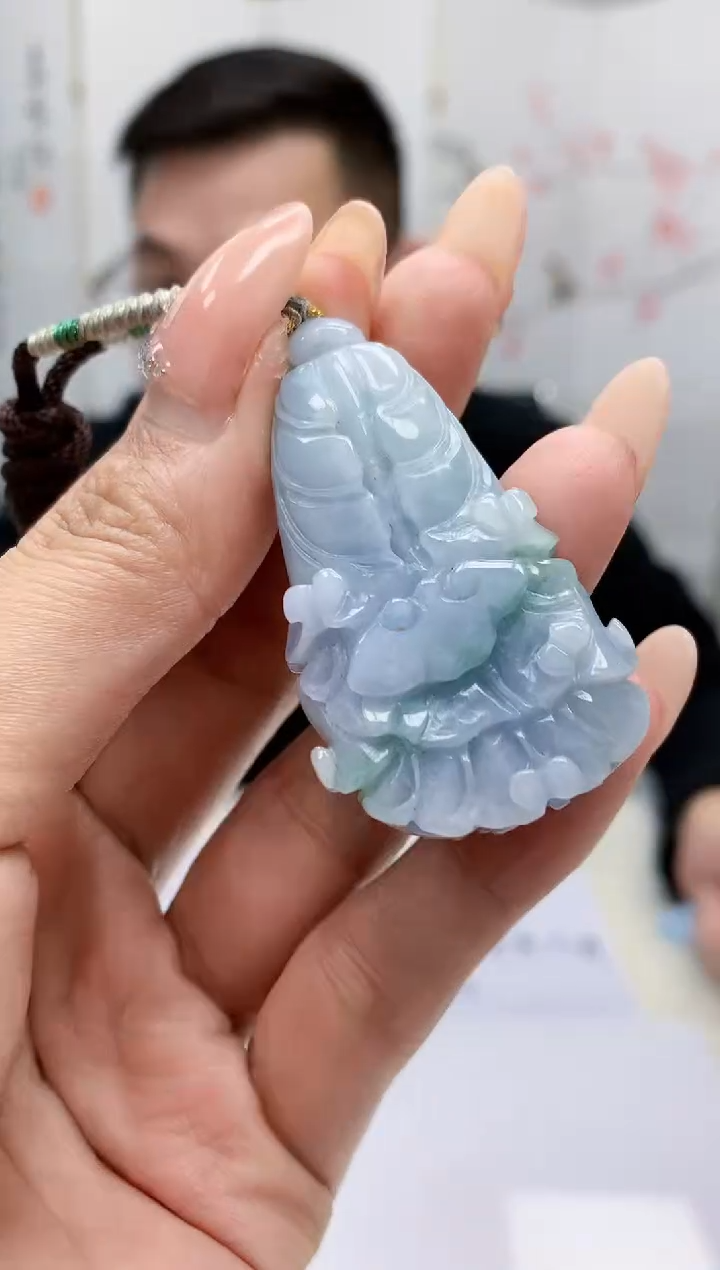 【闪购商品】定制翡翠未镶嵌5152MM-毛货挂件76