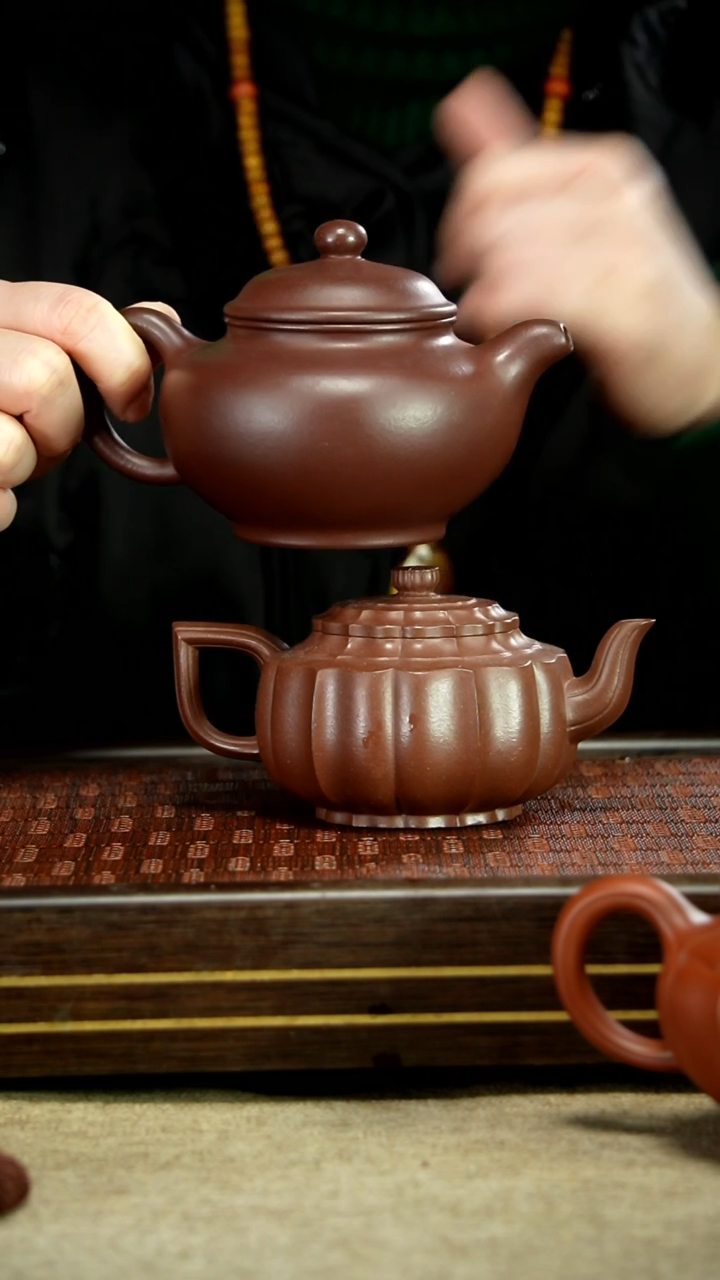 【闪购商品】紫砂茶壶底槽清筋纹器宫灯+老紫泥大掇只