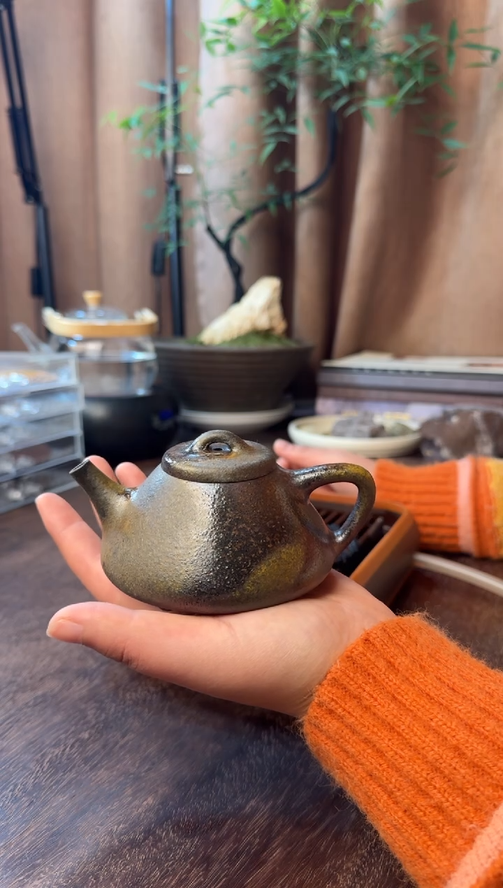 茶壶紫砂柴烧紫泥子冶石瓢-200cc