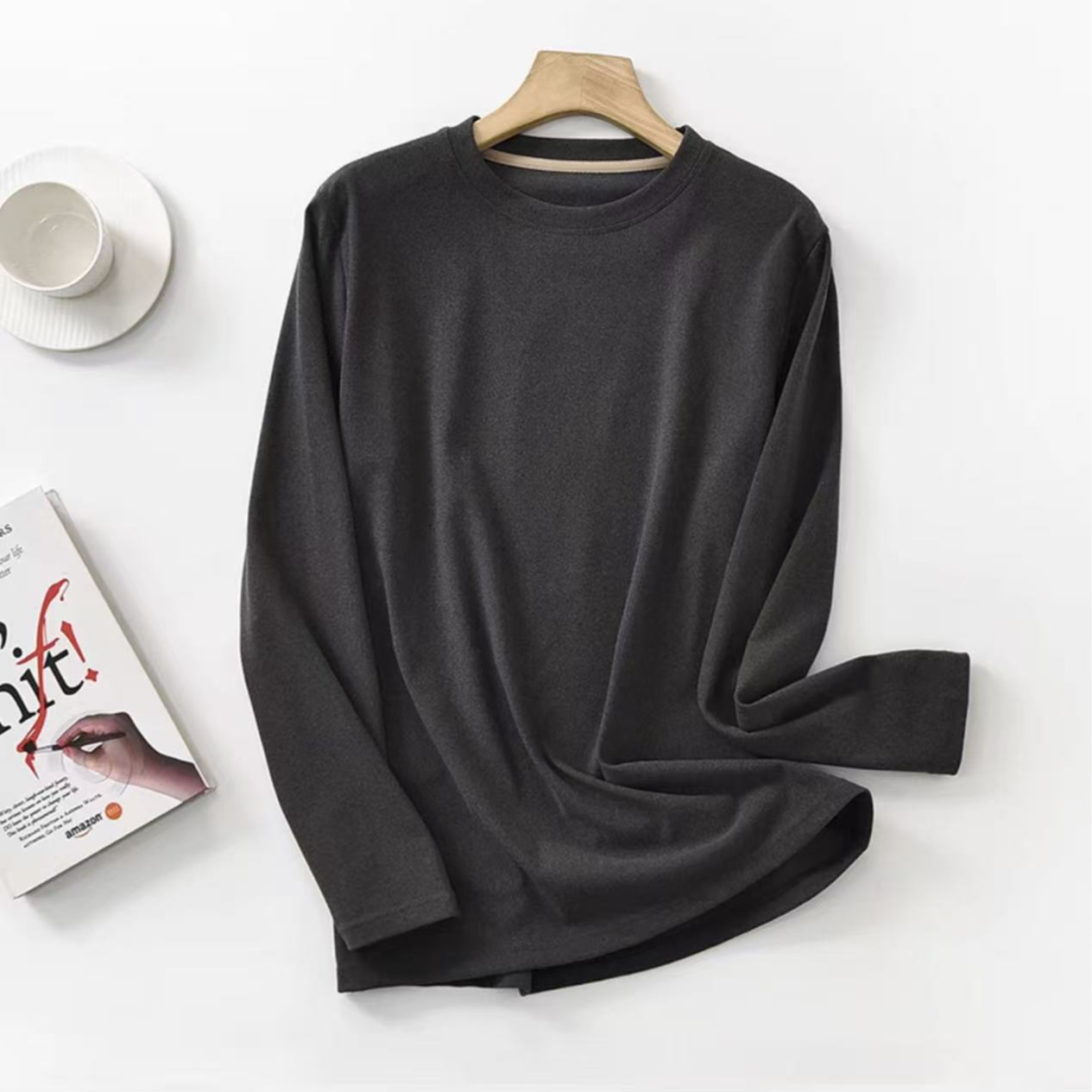 内搭圆领纯色打底衫-男款