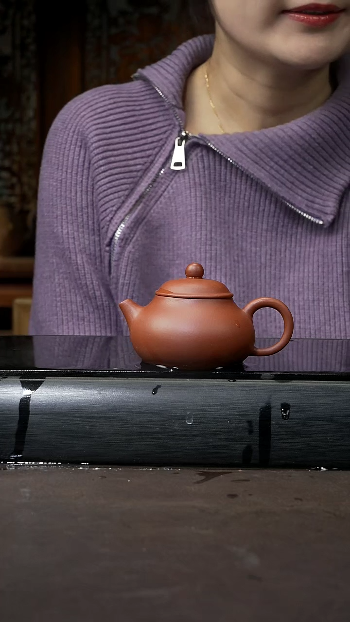 【闪购商品】紫砂茶壶红泥 容天100cc 012