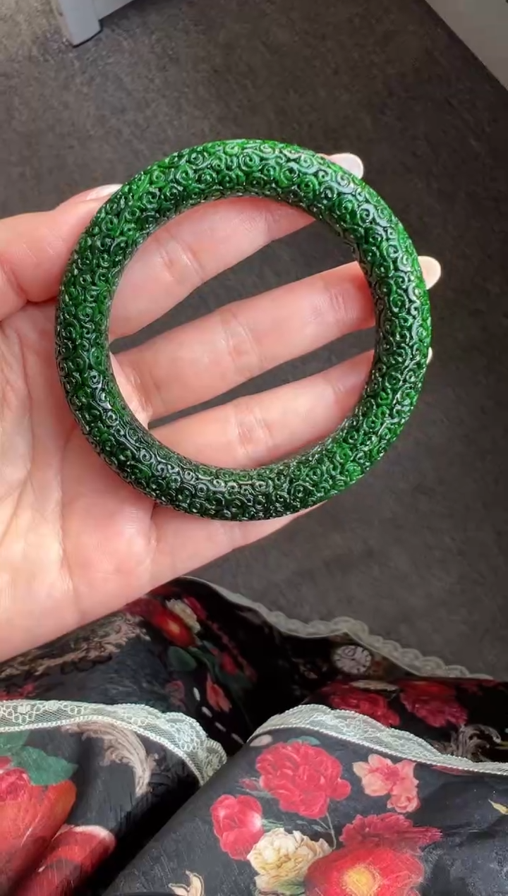 未镶嵌手镯翡翠戀*戀干青手镯