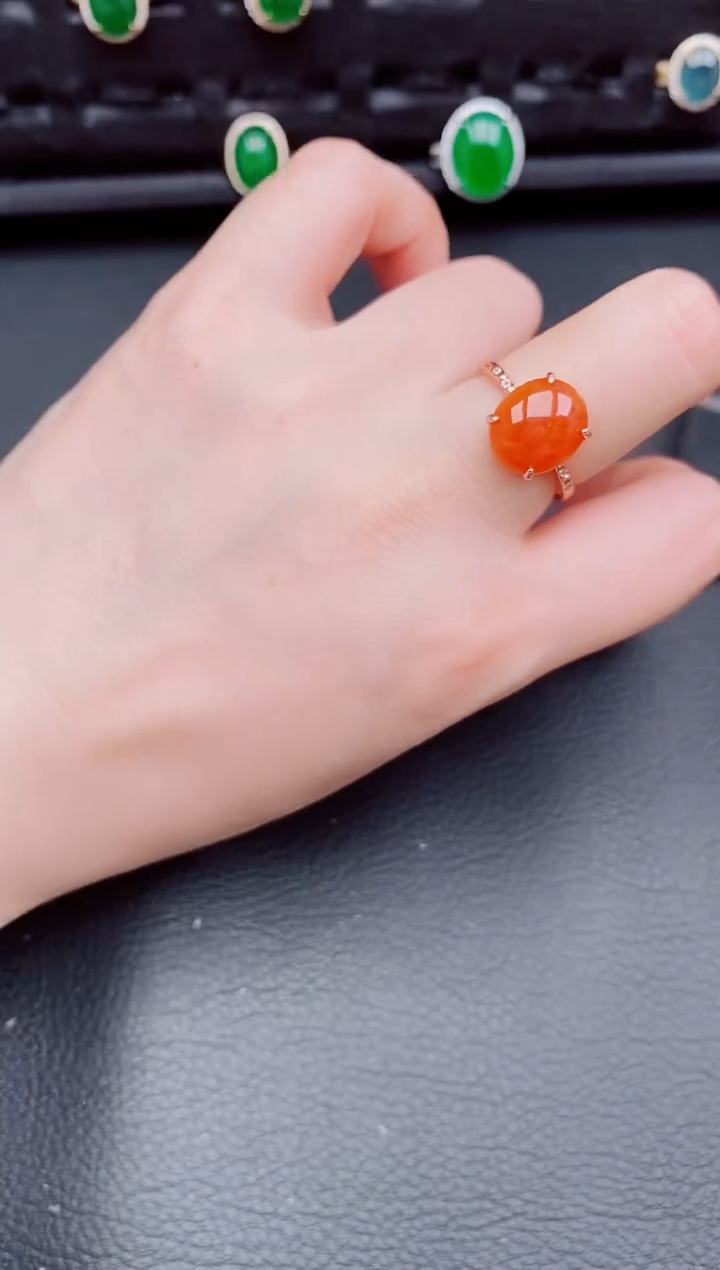 【闪购商品】翡翠戒指银S925镶嵌天然a货翡翠319