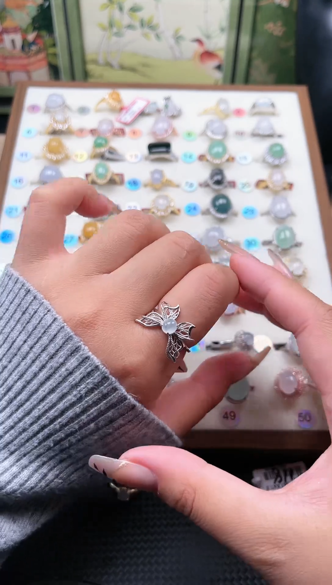 【闪购商品】翡翠戒指银S925镶嵌天然A货翡翠戒指