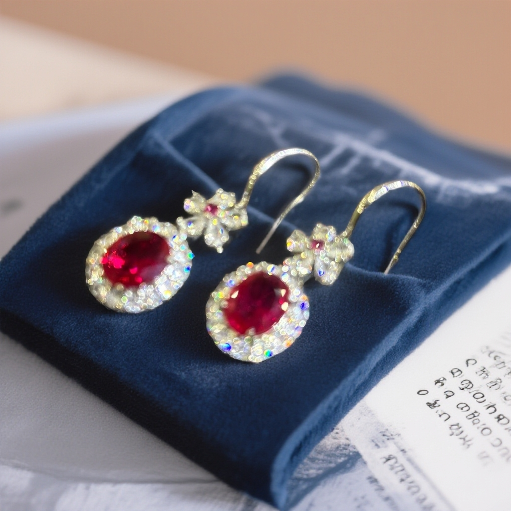 培育红宝石精工典藏  红宝石  耳坠时尚 大克拉款式