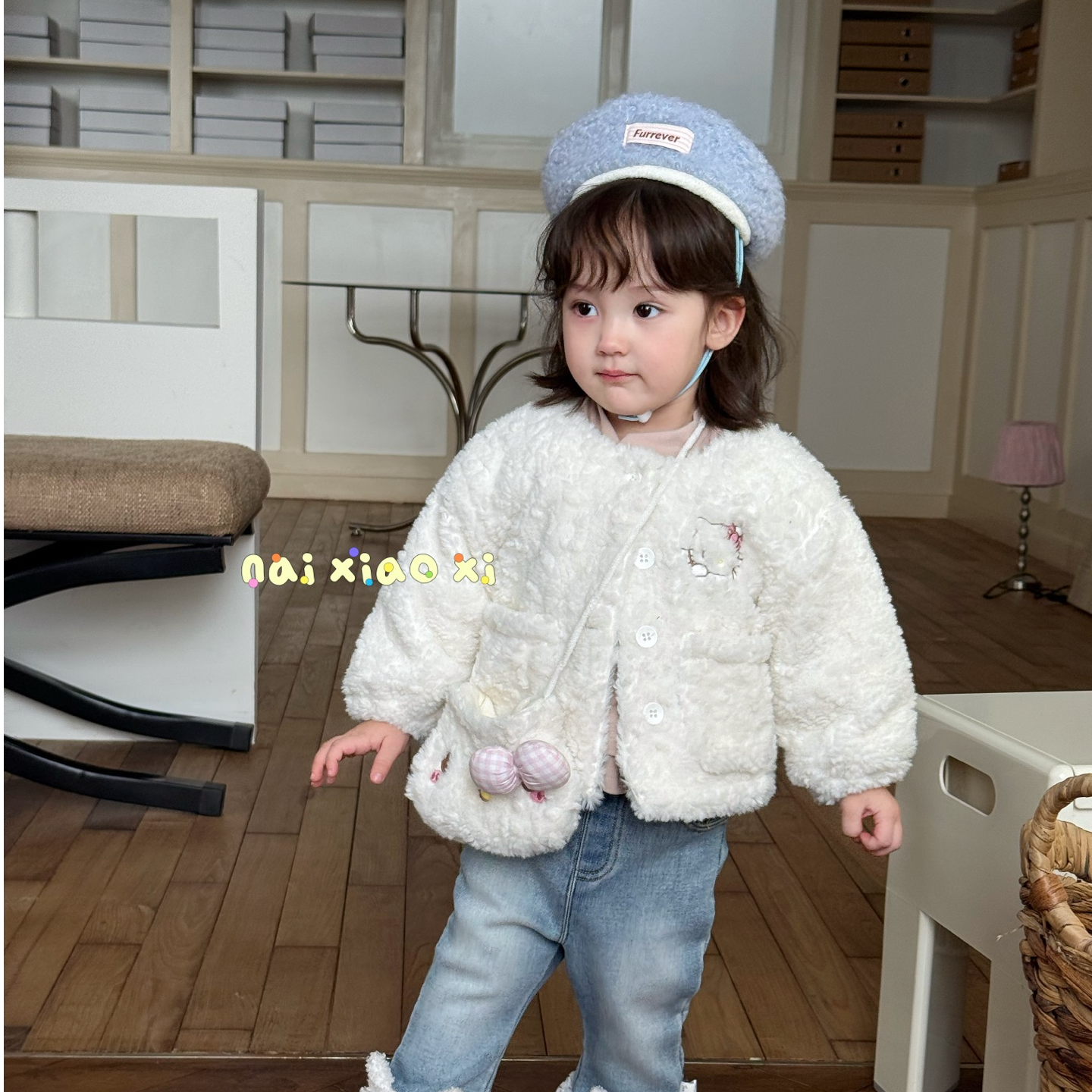 【仙】爱喜奶小西奶油奶盖奶芙芙25秋冬新男宝加厚款棉服宽松外套