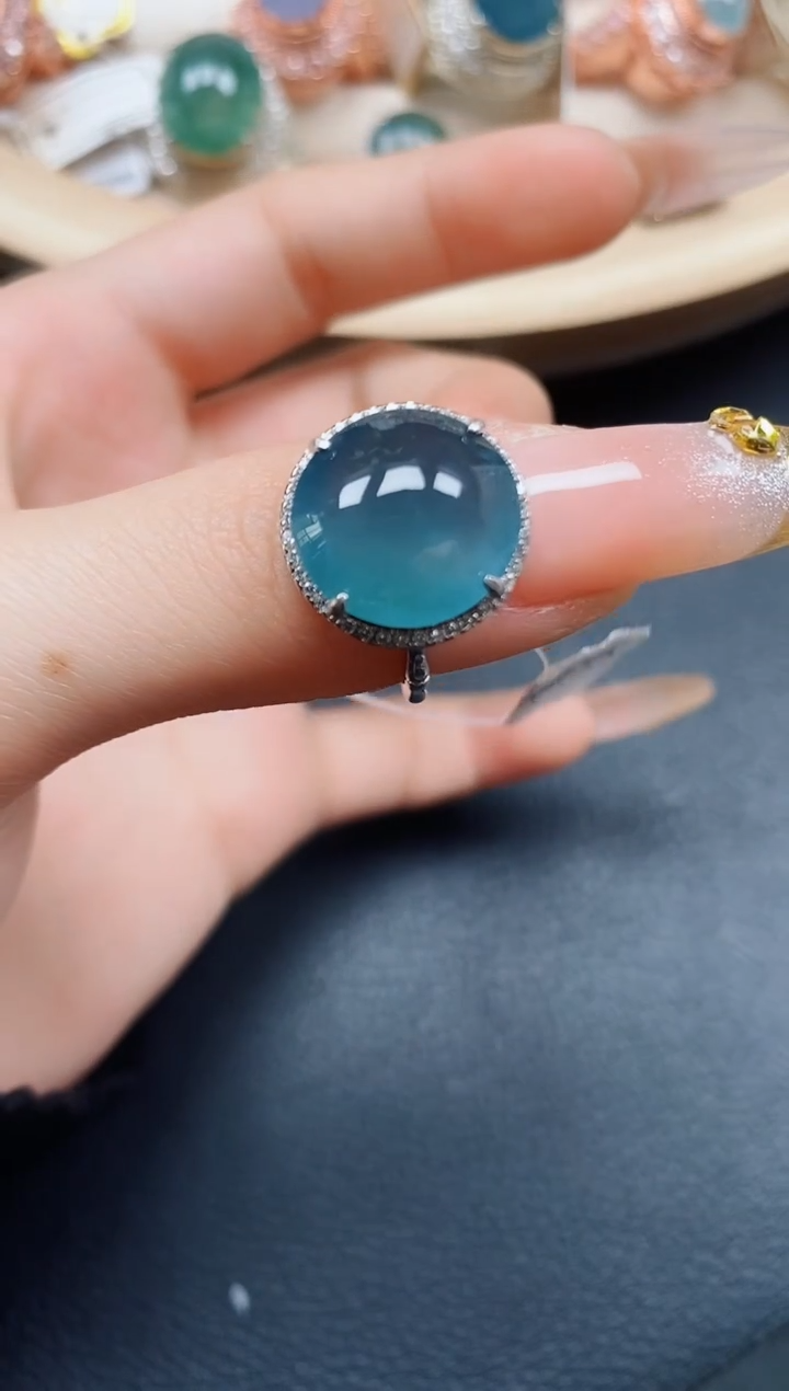 【闪购商品】翡翠戒指银S925镶嵌翡翠